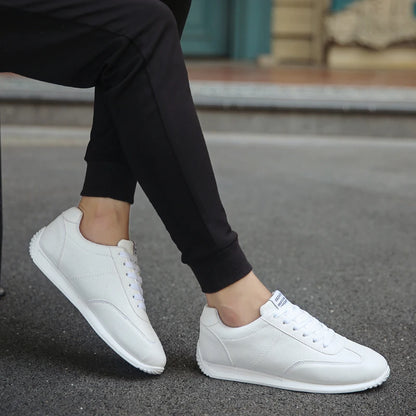 Casual Men's Sneakers – Breathable White Leather Loafers with Non-Slip Sole for All-Day Comfort 6