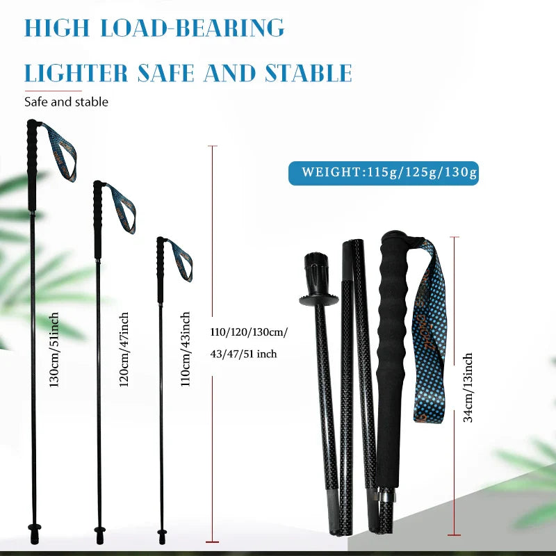 Carbon Fiber Hiking Poles Telescopic 2 Pack Lightweight
