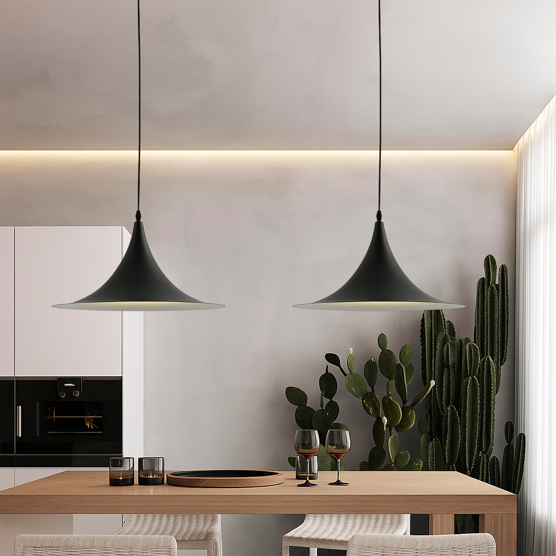 Scandinavian Pendant Lamp | Minimalist Design with Adjustable Height and Warm LED Lighting 3