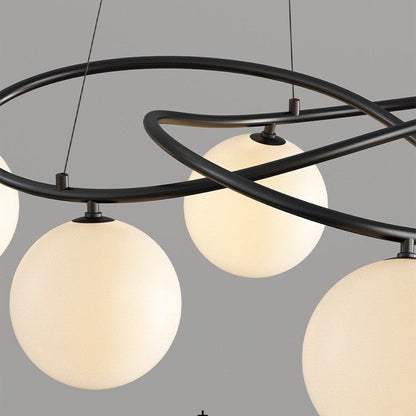 Scandinavian Retro Chandelier | Sleek Black Finish with LED Lighting 5
