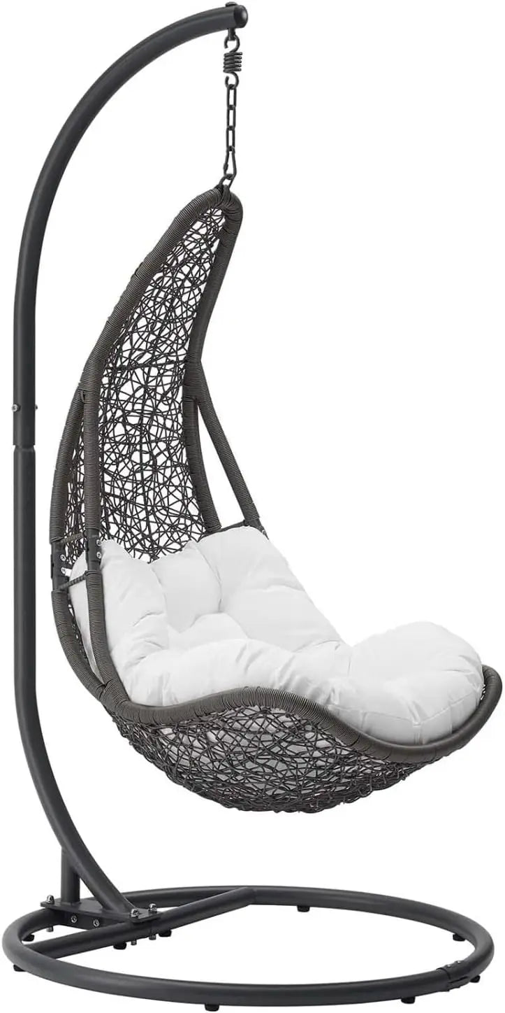 Ensemble de chaise balançoire en rotin tressé Modway Abate pour extérieur avec support