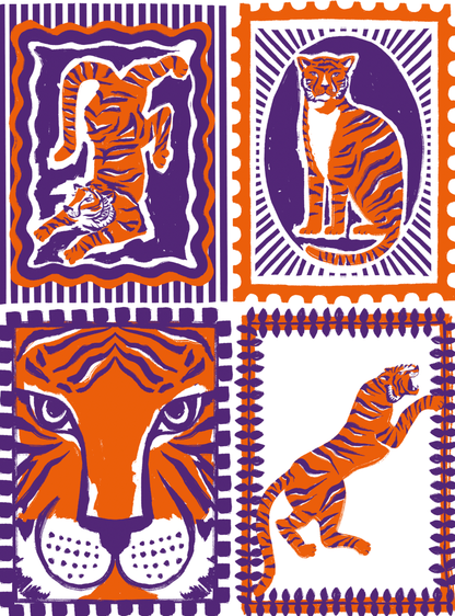 Sukienka Dziewczęca Maya Tiger na Dzień Meczu | Pomarańczowa i Fioletowa