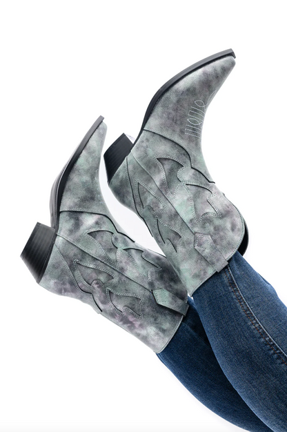 Stivale metallizzato in jersey blu