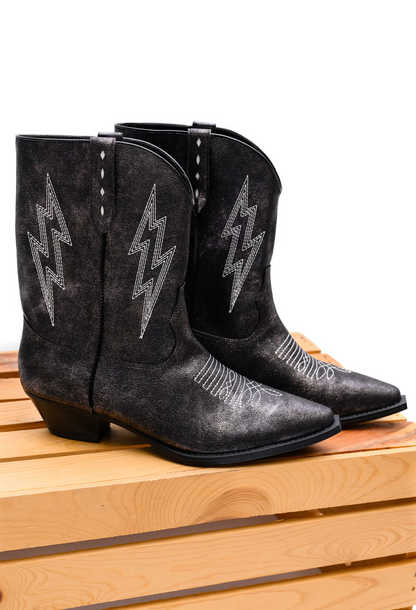 Metaliczne buty Bowie w kolorze czarnym