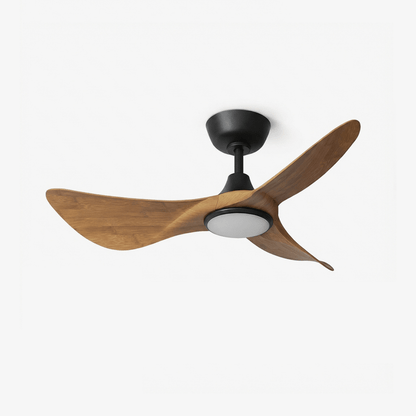 Sculpted Wood Ceiling Fan with Integrated LED Light & Remote Control 1