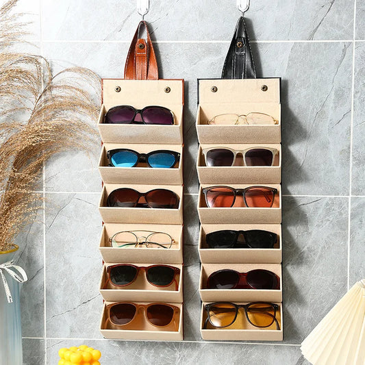 Organizador plegable de gafas de sol con múltiples ranuras