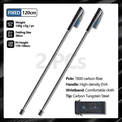 Carbon Fiber Hiking Poles Telescopic 2 Pack Lightweight