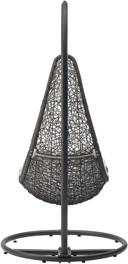 Ensemble de chaise balançoire en rotin tressé Modway Abate pour extérieur avec support