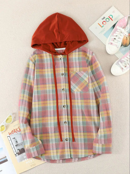 HARPER | Plaid Zip-Up Hoodie