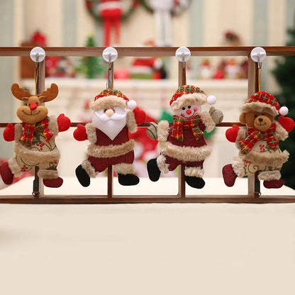 Set of 4 Shiny Christmas Ornaments | Festive Decorations with Santa and Snowman 2