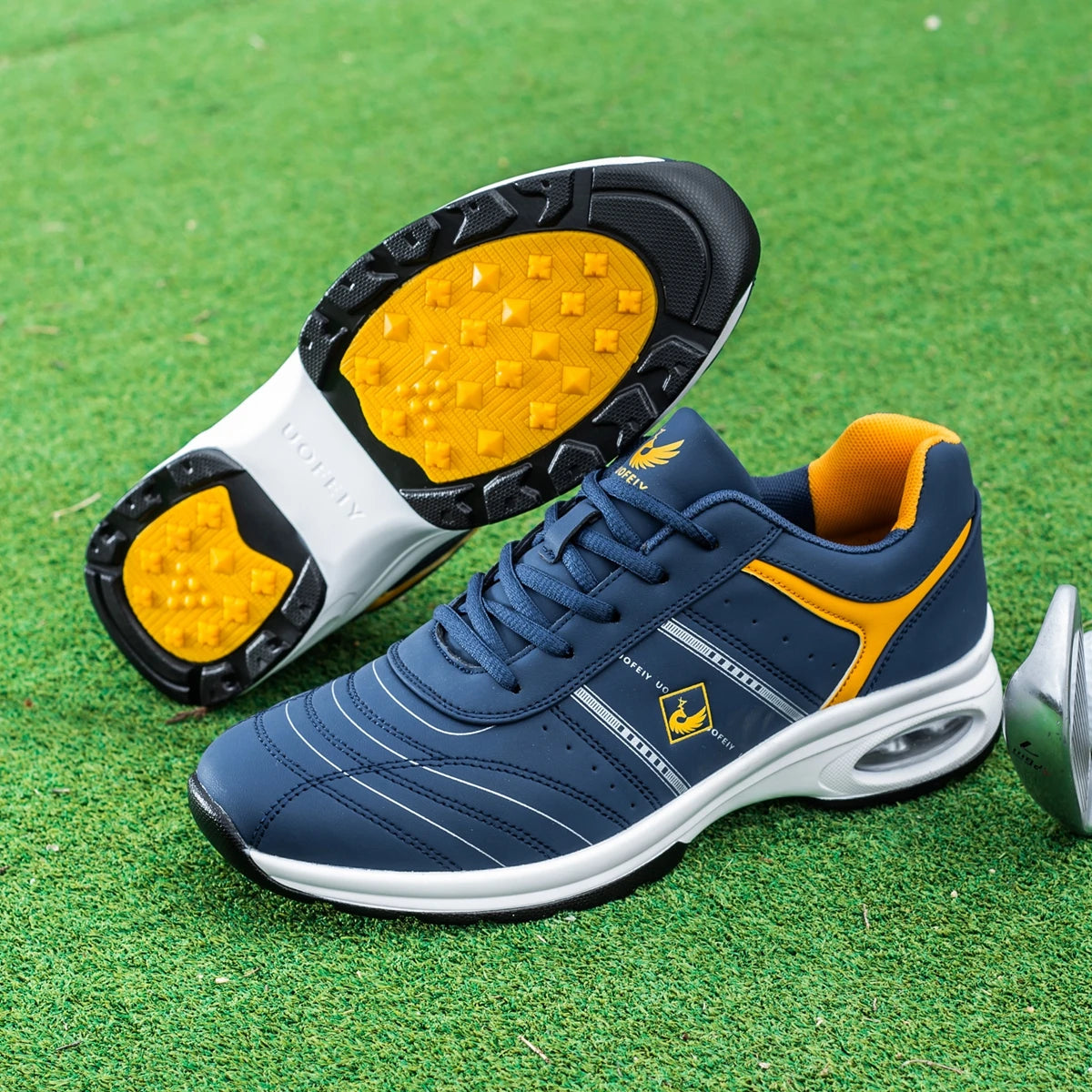 Tweekleurige waterdichte leren golfschoenen
