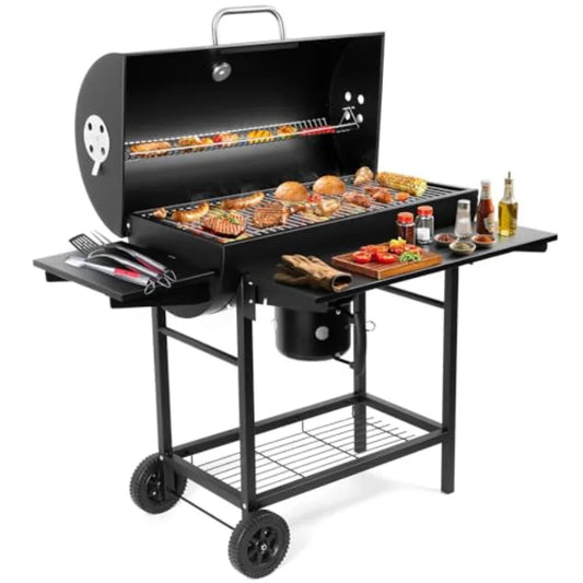 Parrilla de carbón SHXI con mesa lateral para asados en el jardín