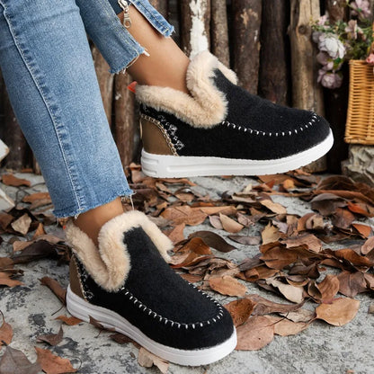 KIONA | Patchwork Eco-Suede Winter Booties