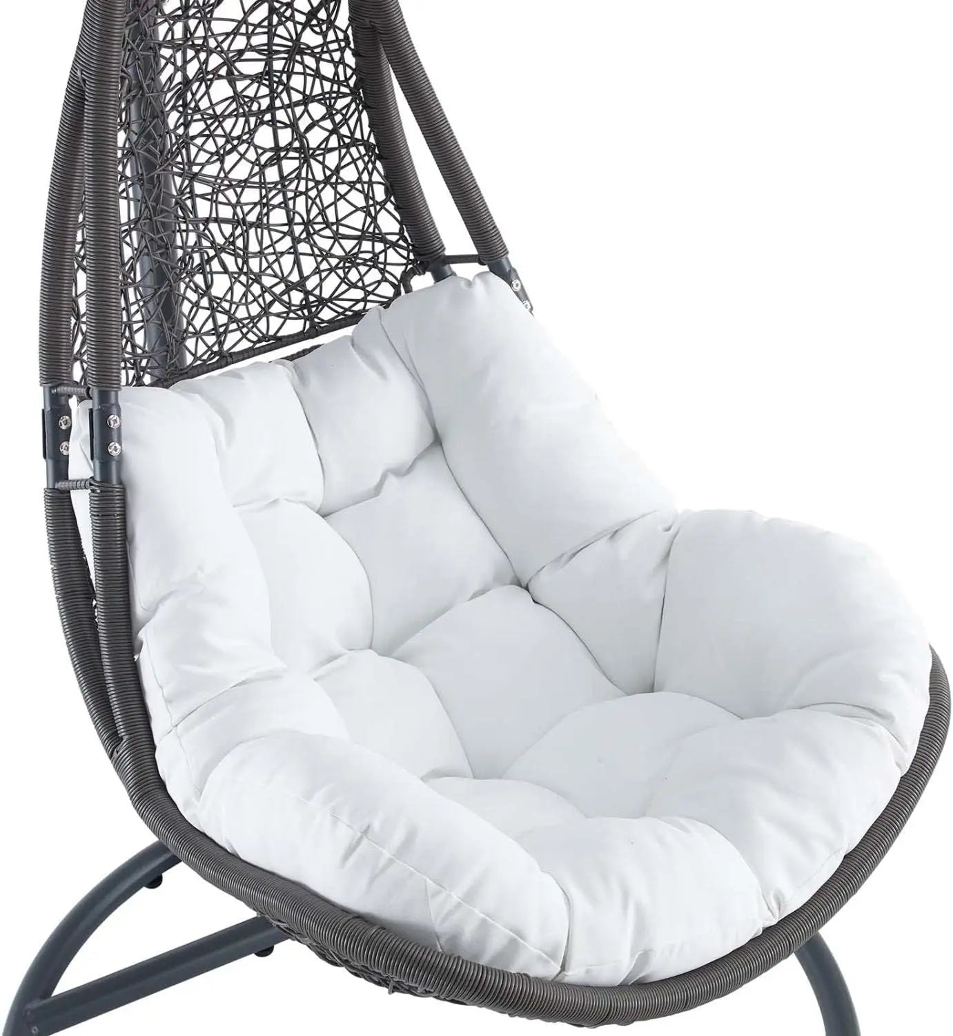 Ensemble de chaise balançoire en rotin tressé Modway Abate pour extérieur avec support