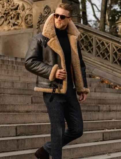 Shearling Aviator Jacket | Genuine Sheepskin with Adjustable Fit 8