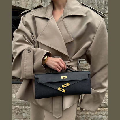 Short Trench Coat | Vintage Design with Elegant Collar and Shoulder Pads 0