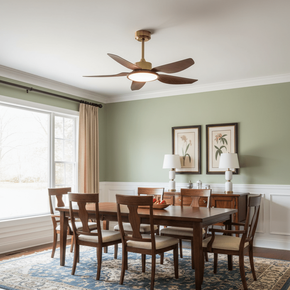 Sirocco Breeze | Ceiling Fan Light with Integrated LED and Walnut Blades 2