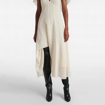 Sorte støvler over kneet | Premium ekte skinn med spiss tå-design