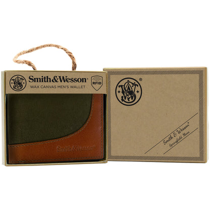 Smith & W vaxad canvas bi-fold plånbok