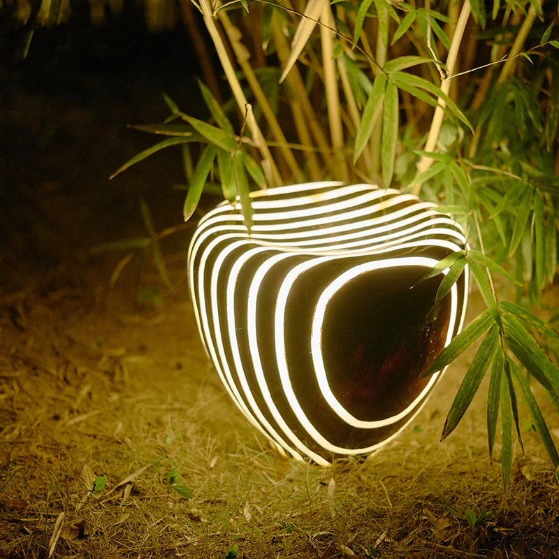 Solar Garden Light | Modern Stone Design with 50,000-Hour Lifespan 0