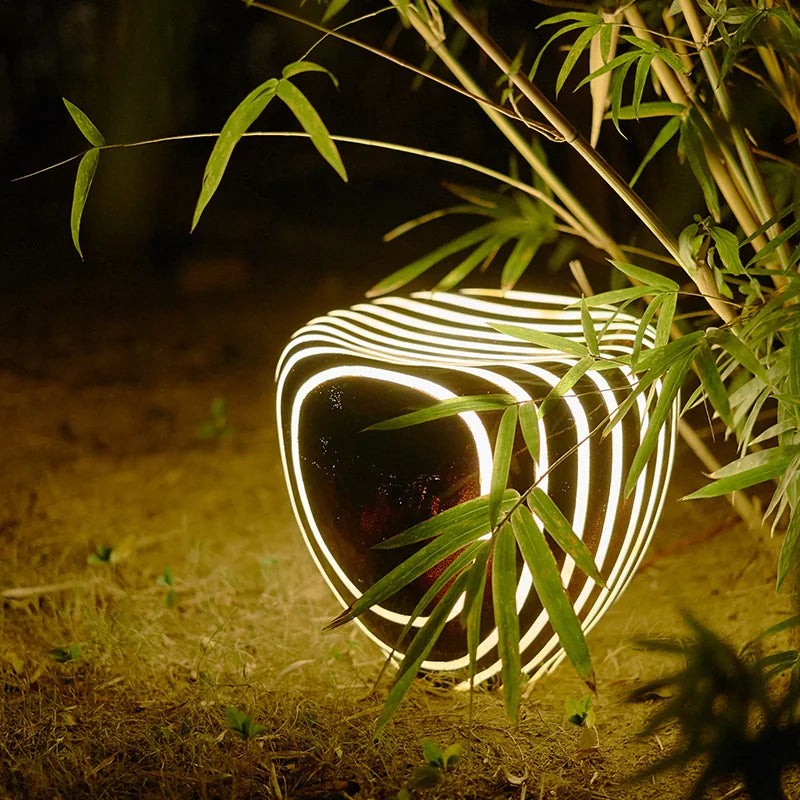 Solar Garden Light | Modern Stone Design with 50,000-Hour Lifespan 2