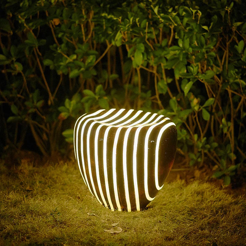 Solar Garden Light | Modern Stone Design with 50,000-Hour Lifespan 3