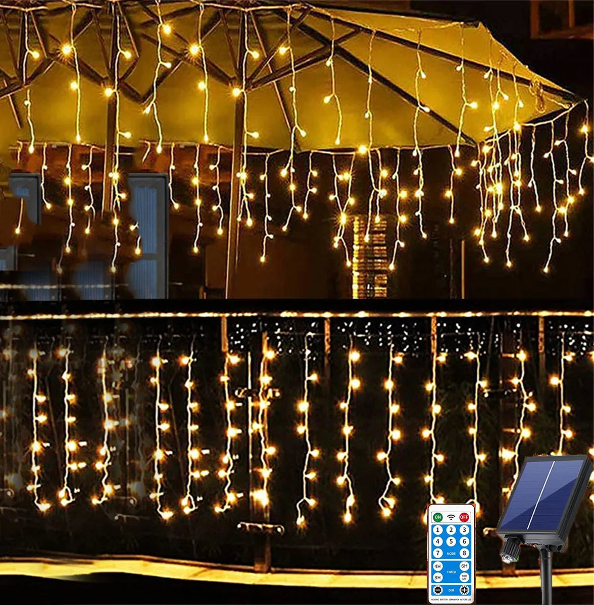 Solar Icicle Lights | 8 Modes Waterproof Outdoor Decor 1