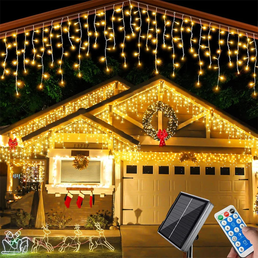 Solar Icicle Lights | 8 Modes Waterproof Outdoor Decor 6