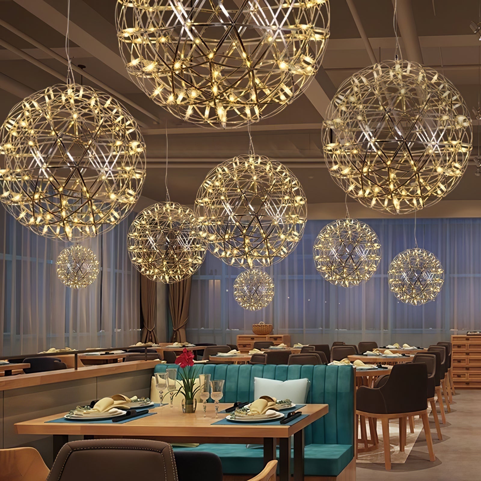Spark Ball Pendant Light | Elegant Sphere Design with LED Illumination 3