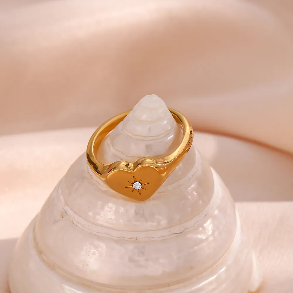Stainless Steel Ring | Hypoallergenic with Elegant Zircon Stone 1