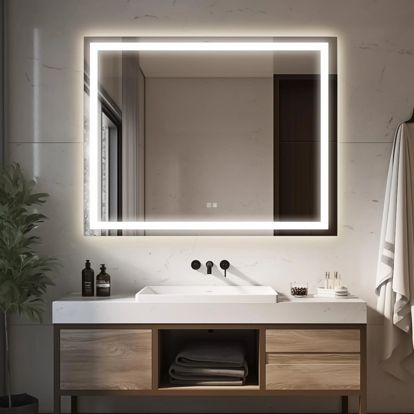Standard Center Glow LED Badrumsspegel