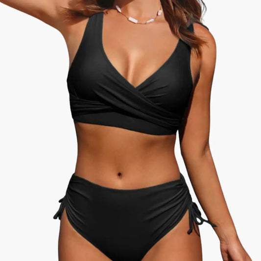 Stretch Fabric Bikini Set | Adjustable Scoop Neck Design 0