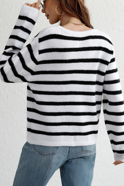 Striped Button Front Cardigan | Casual Urban Style with Stretchy Comfort 3