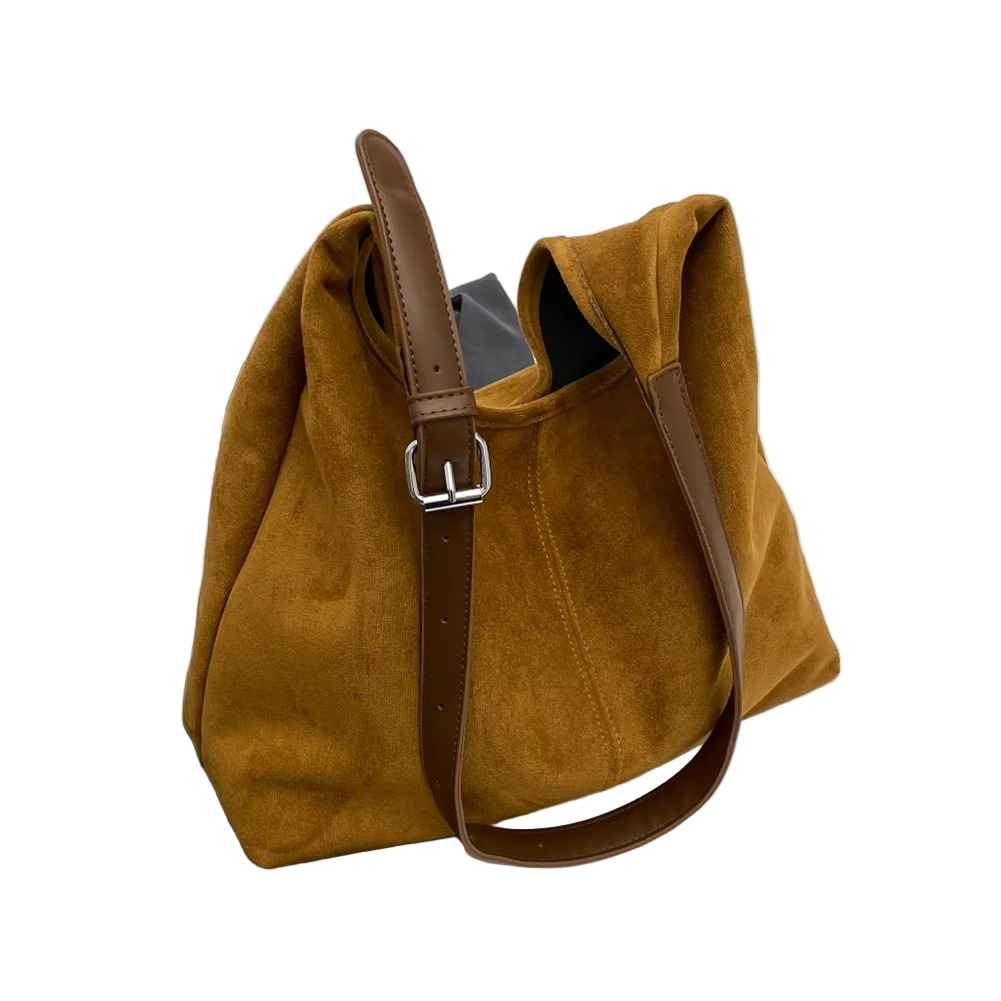 Suede Handbag | Elegant Trunk Design with Adjustable Strap and Spacious Capacity 0