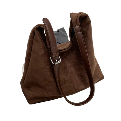 Suede Handbag | Elegant Trunk Design with Adjustable Strap and Spacious Capacity 3