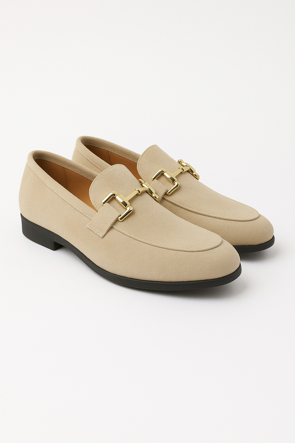 Suede Loafers for Men | Elegant Design with Gold Buckle Accent 3