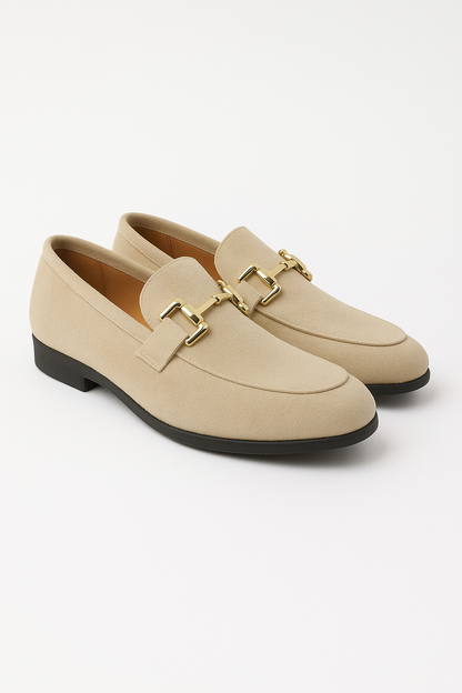 Suede Loafers for Men | Elegant Design with Gold Buckle Accent 3