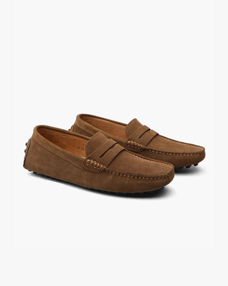 Suede Moccasin Loafer | Soft Comfort with Classic Penny Detail & Grip Sole 10