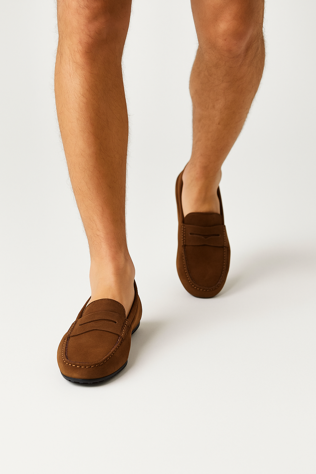 Suede Moccasin Loafer | Soft Comfort with Classic Penny Detail & Grip Sole 8