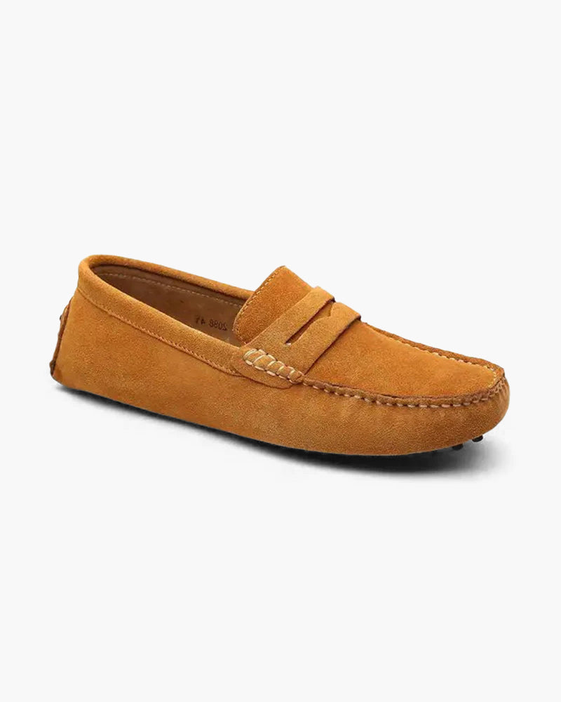 Suede Moccasin Loafer | Soft Comfort with Classic Penny Detail & Grip Sole 9