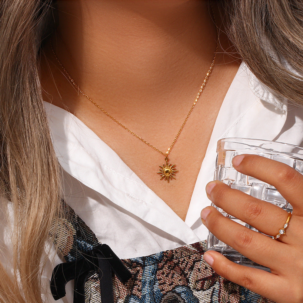 Sun-Inspired Necklace | Ethically Sourced 18K Gold Finish with Timeless Elegance 2