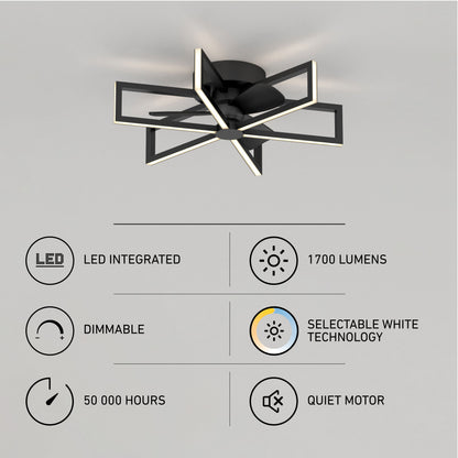 Swirl | 26 in. LED Modern Ceiling Fan with Remote Control & 3 Speeds 7