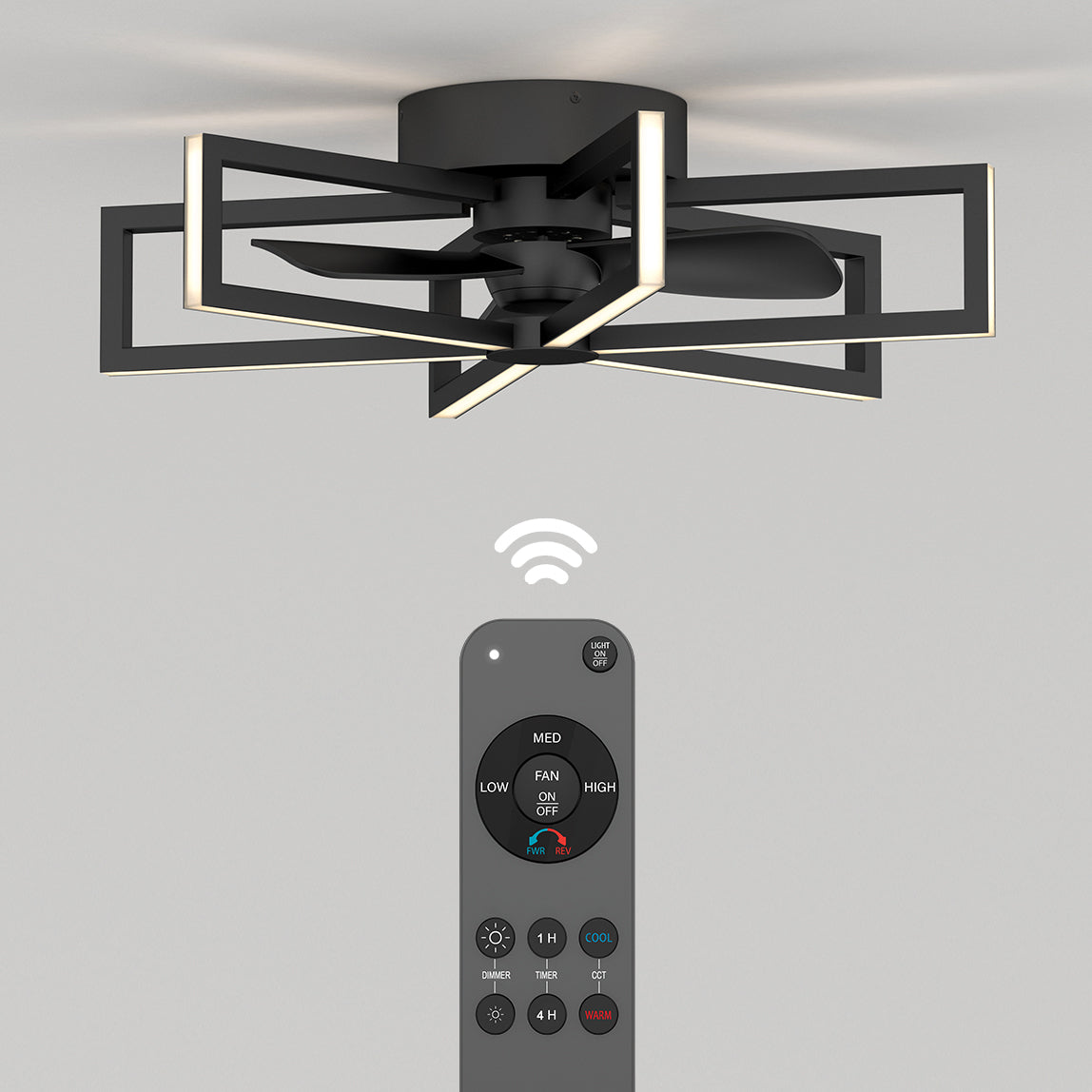 Swirl | 26 in. LED Modern Ceiling Fan with Remote Control & 3 Speeds 8