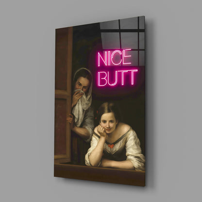 Grappig neonmeisje – wandkunst voor glazen ramen || Designercollectie