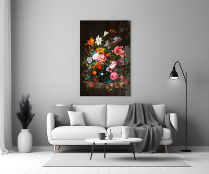Arte de parede em vidro com natureza-morta clássica || Coleção de designer