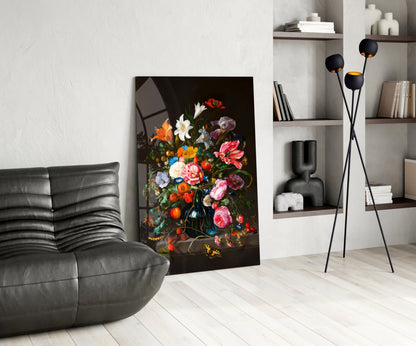 Arte de parede em vidro com natureza-morta clássica || Coleção de designer