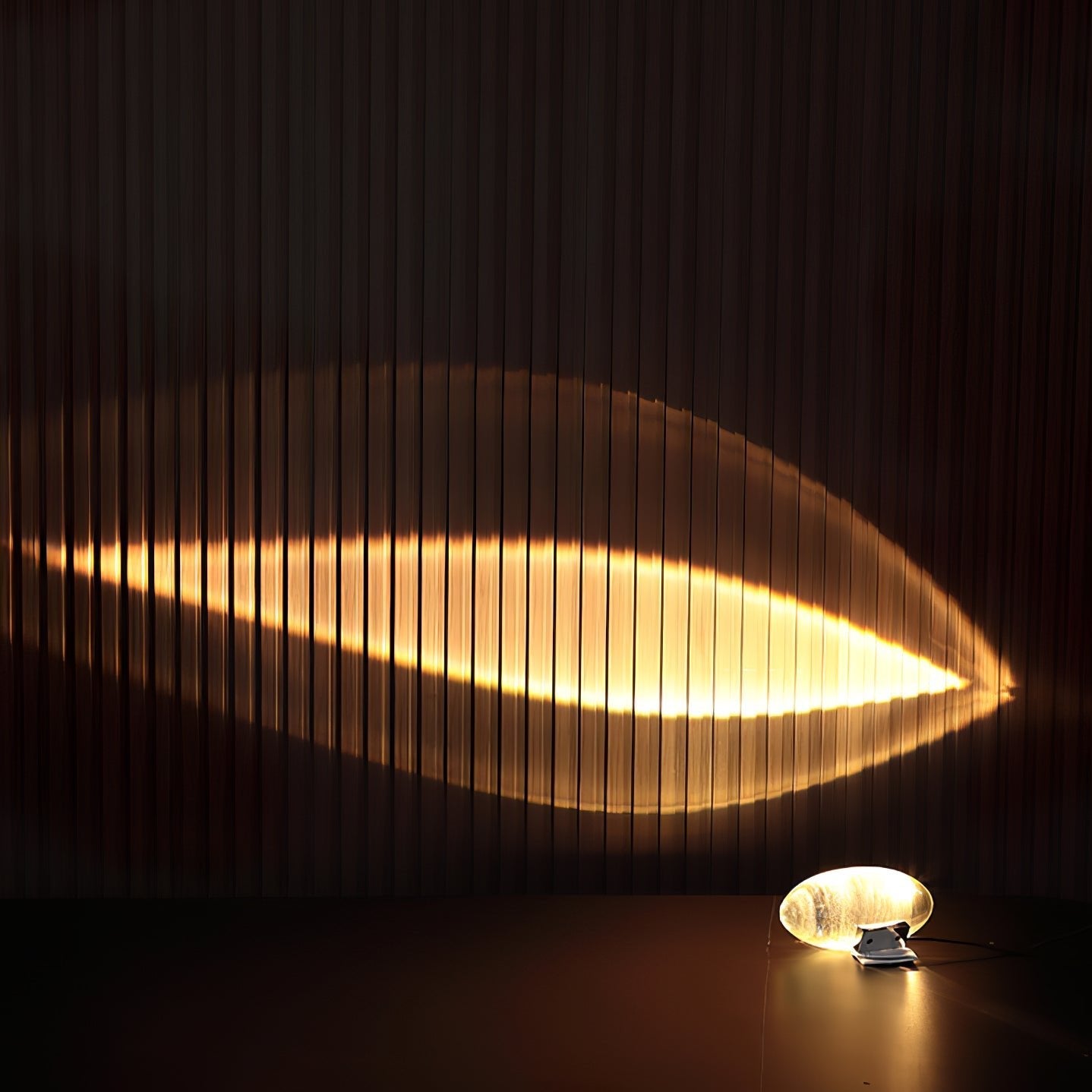 Table Lamp | Elegant Oval Glass Design with Integrated LED Lighting 0