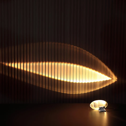 Table Lamp | Elegant Oval Glass Design with Integrated LED Lighting 0