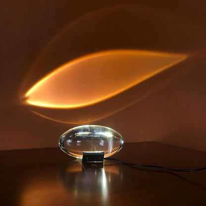 Table Lamp | Elegant Oval Glass Design with Integrated LED Lighting 6