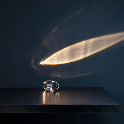 Table Lamp | Elegant Oval Glass Design with Integrated LED Lighting 7